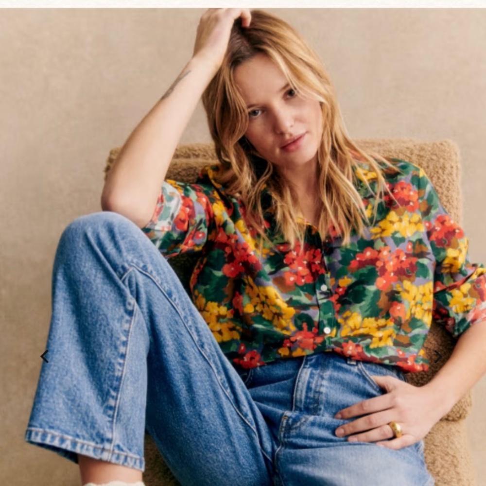 Sezane Pierro Shirt, color Abstract Floral, size 36